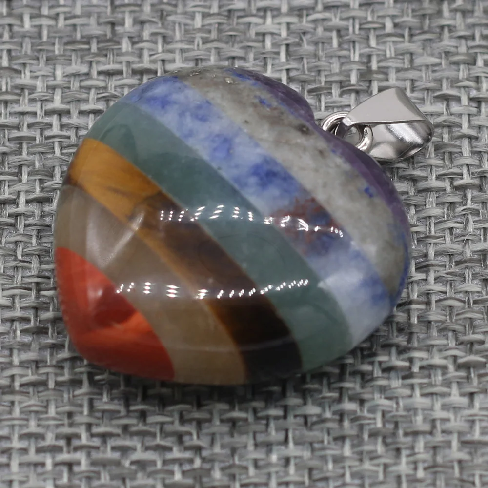 

Natural Stripe Agates Pendant Heart Shape Pendant Charms Reiki Heal for Making Jewelry Necklace Gift Size 30x33mm