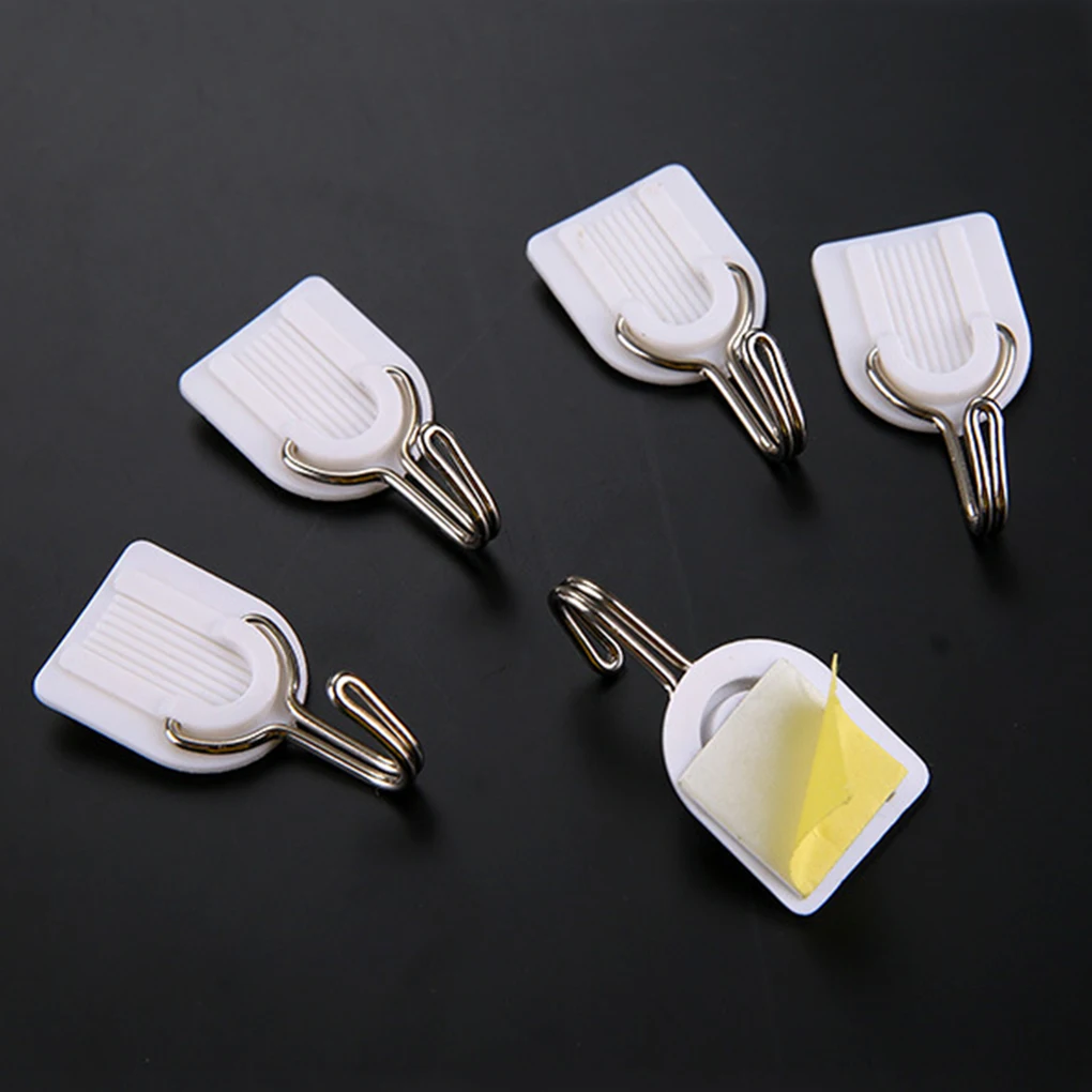 

6pcs Plastic White Strong Self-Adhesive Door Wall Mount Suction Cup Wall Hook Hanger Home Kitchen Bathroom Accessories