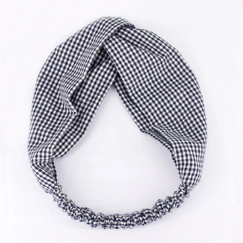 

Fashion Plaid Cotton Twist Turban Headwrap for Women and Girls Sports Hair Accessories Wholesale