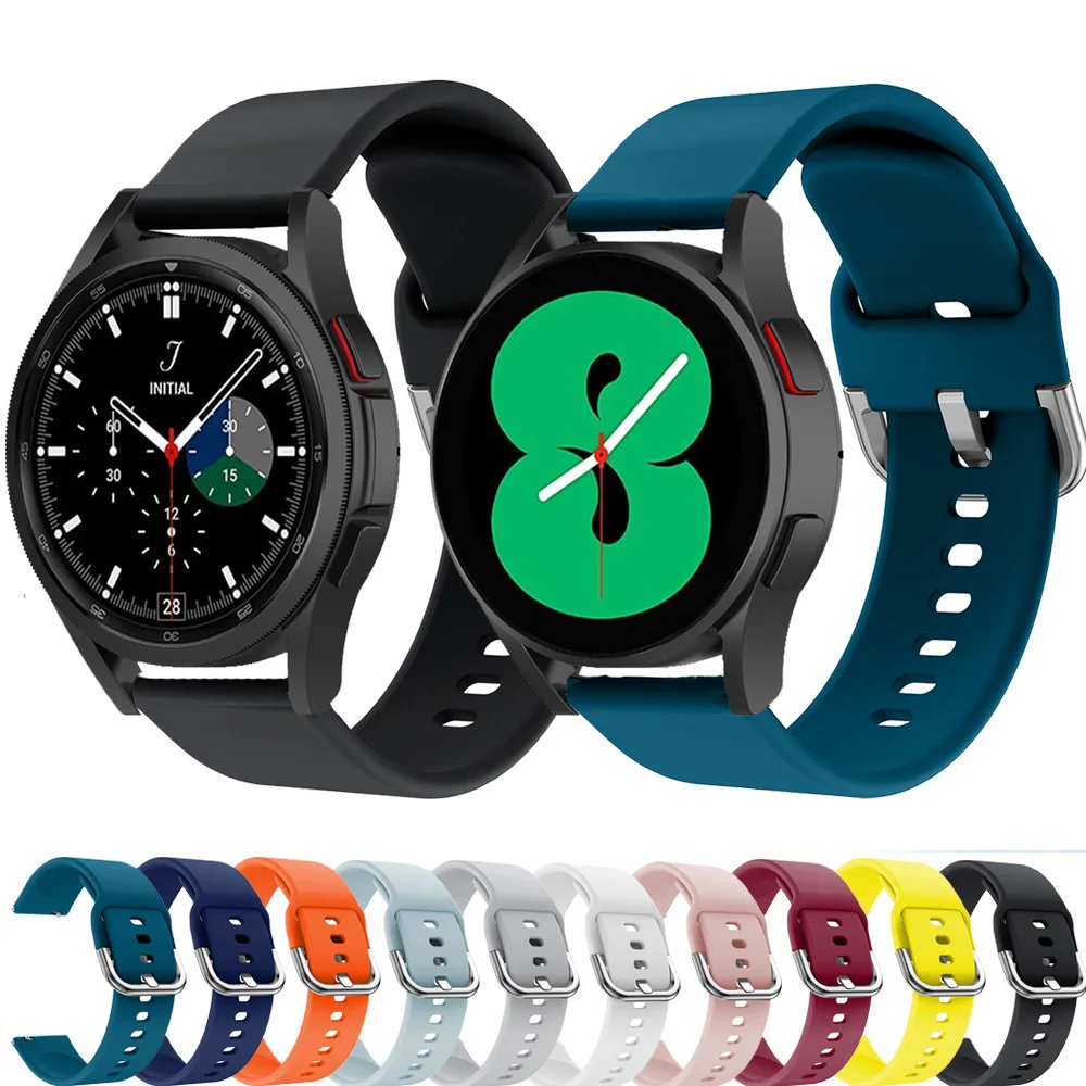 

Ремешок силиконовый для Samsung galaxy watch 4 Classic 42 мм 46 мм, браслет для наручных часов 20 мм, galaxy Watch 4 44 мм 40 мм