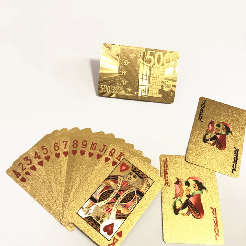 Водостойкие Карты Magic 24K золотые игральные карты покерная игра колода из золотой