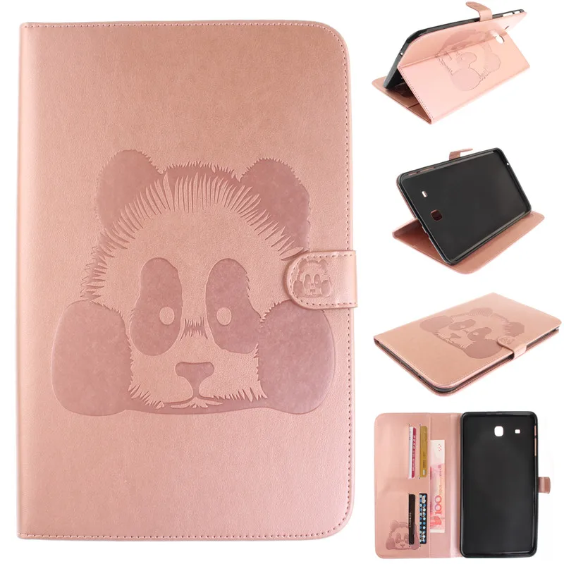 Новинка 2017 чехол из искусственной кожи с 3D рисунком панды для Samsung Galaxy Tab E 9. 0 T560 T561