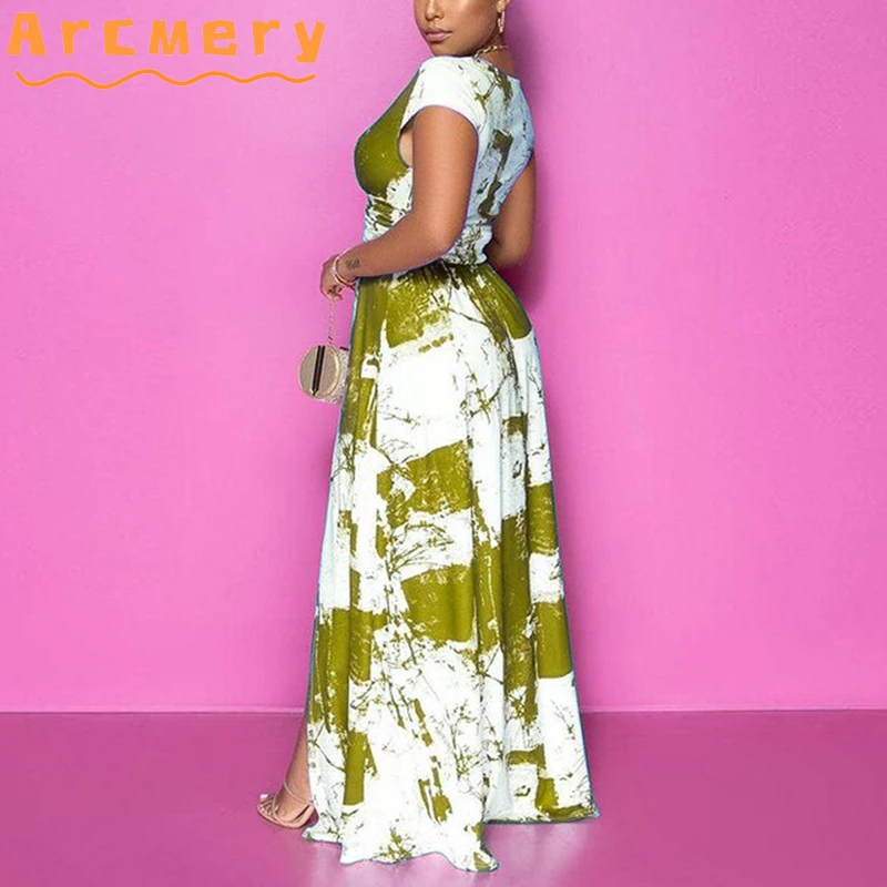 

Women Sleeveless Tie Dye Printed Slit Maxi Dress