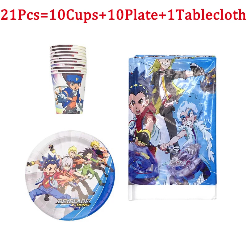 

41Pcs Beyblade Cartoon Boys Party Decor Tableware Paper Cup Plate Tablecloth Baby Shower Kids Birthday Party Supplies