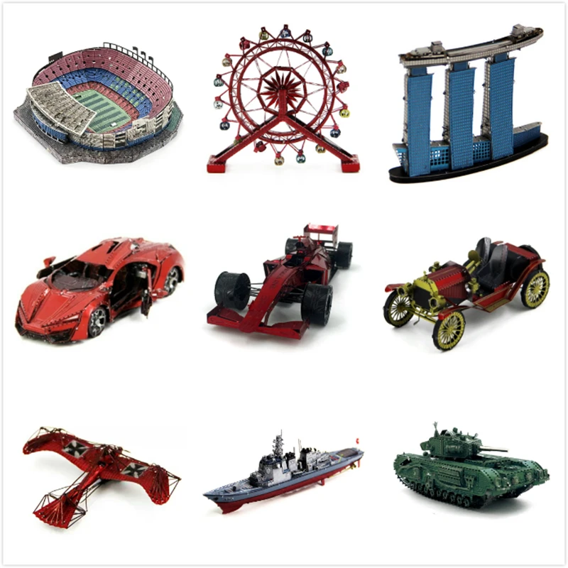 Цветная живопись сделай сам 3D металлические головоломки пистолет автомобиль