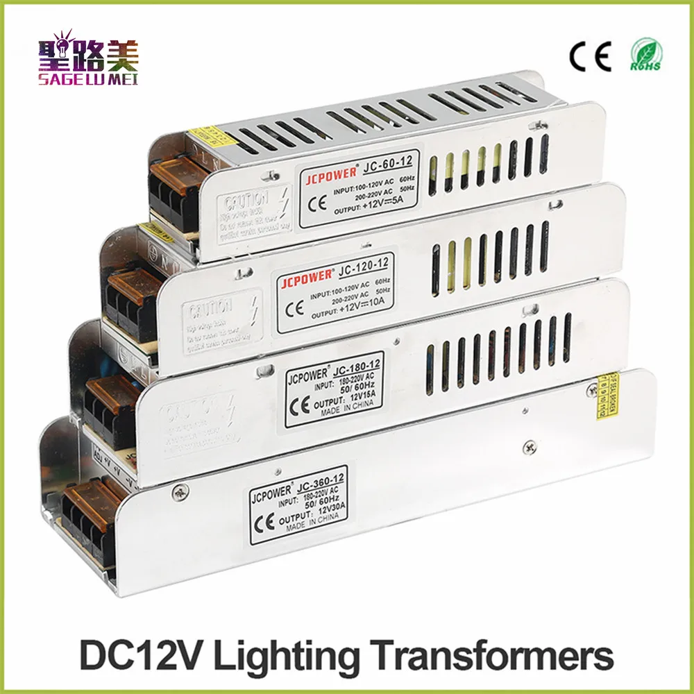

LED Power Supply DC12V 60W 120W 180W 200W 240W 360W 400W LED Driver Power Adapter LED Lighting Transformers