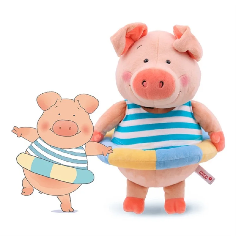 

nice plush toy stuffed doll cartoon animal wibbly pig piggy swimsuit swimming circle bedtime story birthday Christmas gift 1pc