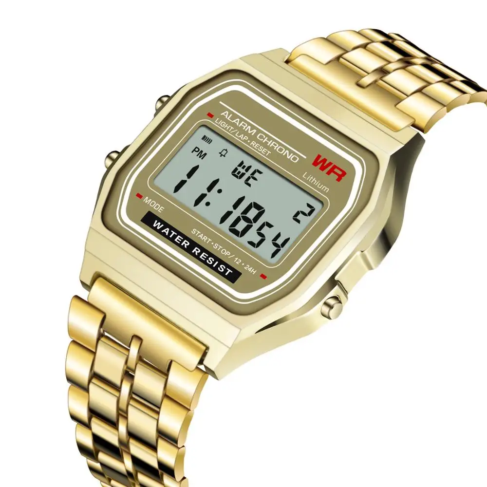 Часы женские и мужские из нержавеющей стали золотого серебряного цвета|Мужские