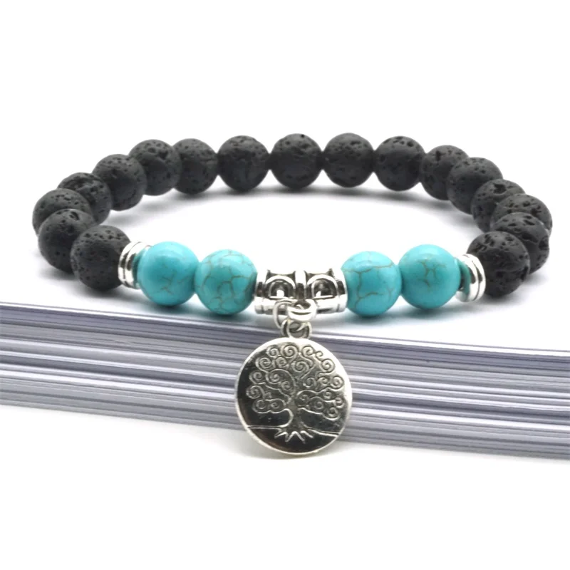 Бусины из черного лавового камня 8 мм | Украшения и аксессуары