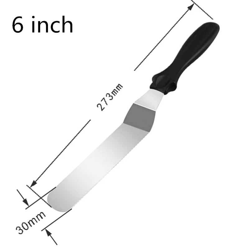 6inch VOGVIGO 6/8/10 дюймов Нержавеющая сталь лопатка для торта соблазнительный крем масло для защиты от обледенения глазурь Ножи гладкой Кухня Кондитерские инструменты для украшения торта - Цвет: 6inch