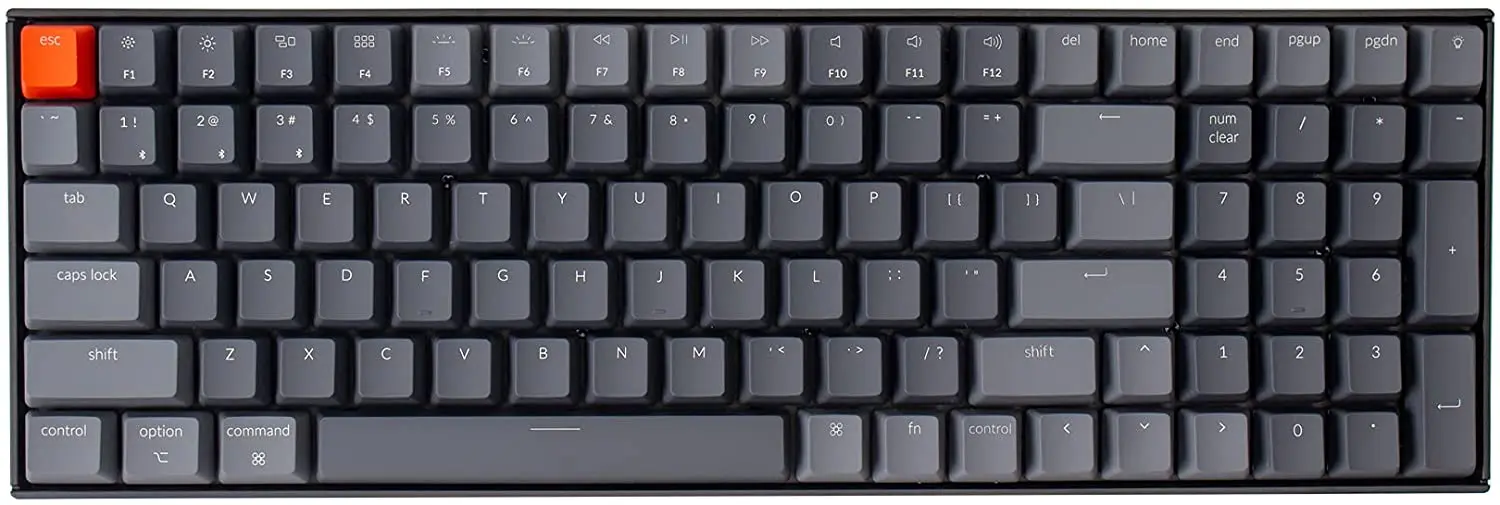 

Keychron K4 Wireless Bluetooth 5.1/Wired USB Mechanical Gaming Keyboard, Compact 96% Layout 100 Keys Computer Keyboard Gateron