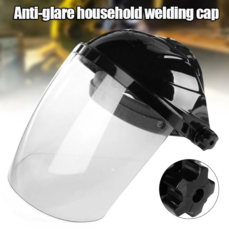 

Protection Cap Transparent Shield Anti-UV Anti-shock Half Face Helmet Household Welding Cap to Protect Eyes and Face AC889