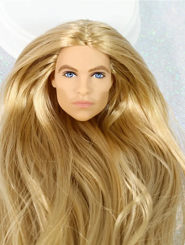long hair Принц Кен Кукла голова Игрушка Дети подарок на день рождения кукла игрушка голова DIY кукла части игрушки дети подарок на день рождения белый коричневый черный кожа принц - Цвет: long hair
