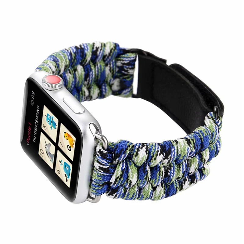 Нейлоновый ремешок для часов Apple Watch series SE 6 5 44 мм iwatch 42 38 40 4 3 2 1 браслет
