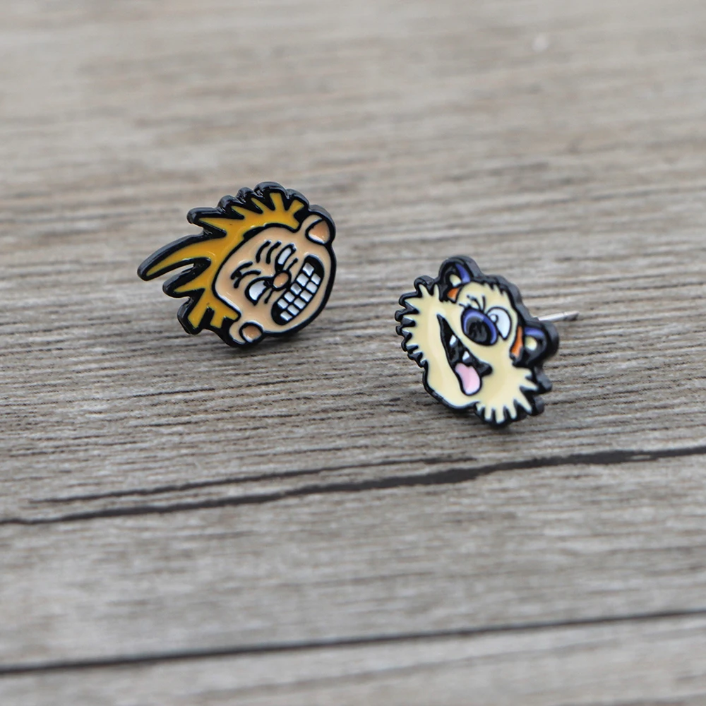 

DZ1079 New Cute Comics Anime Funny Tiger Stainless Steel Earrings for Women 2020 Stud Cute Enamel Earrings