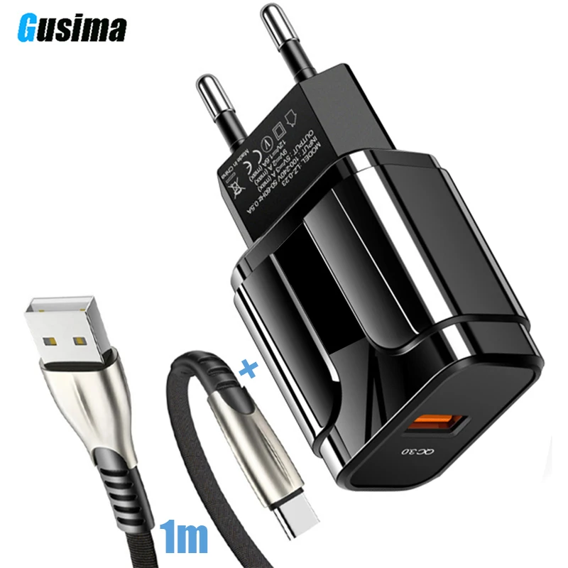 QC 3,0 4,0 USB зарядное устройство для Xiaomi samsung huawei QC3.0 быстрое зарядное устройство Turbo настенное зарядное устройство для мобильного телефона с микрокабелем type-c