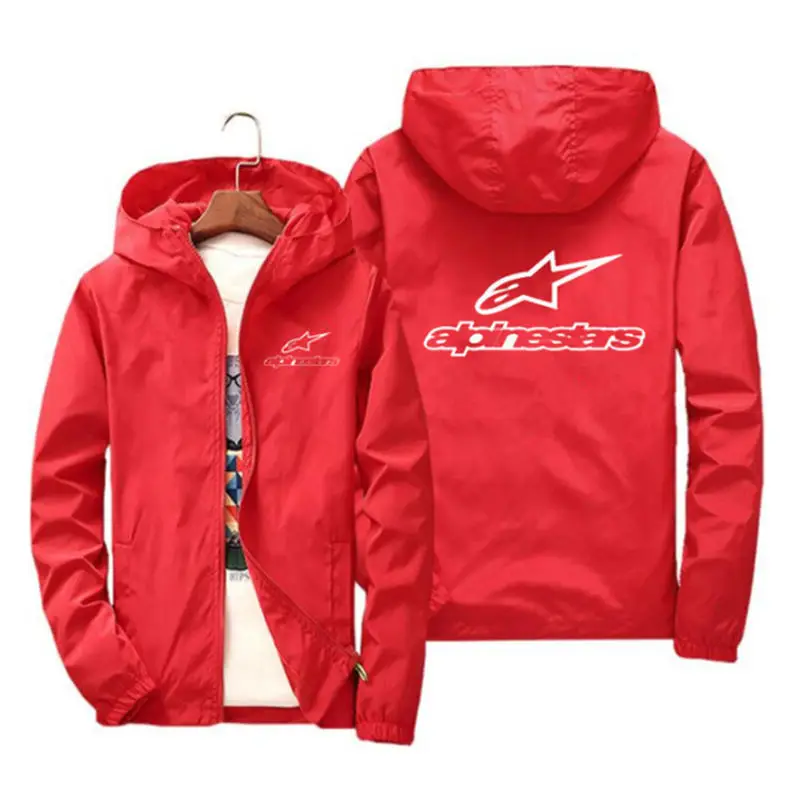 

Spring Summer New Bomber Casual Men's Windbreaker Zipper Hooded Print Jacket Thin Section Men Women Sun Protection Casual Jacket