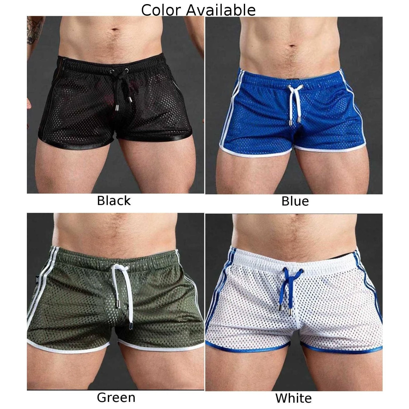 

Summer Men Mesh Shorts Fitness Bodybuilding Short Pants Mens Hollow Breathable Quick Dry Sportswear Joggers Beach Swim Trunk A30