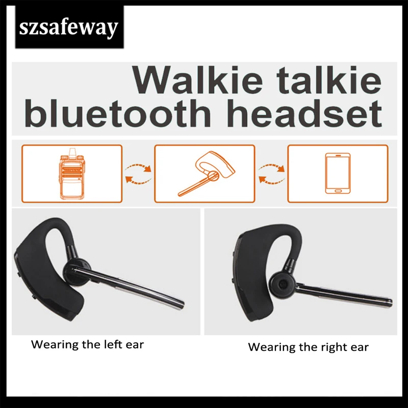 

Walkie talkie Bluetooth Headset For Kenwood Wireless PTT Earphone For BaoFeng UV-82 UV-5R 888S UV5R Two Way Radio Moto Bike