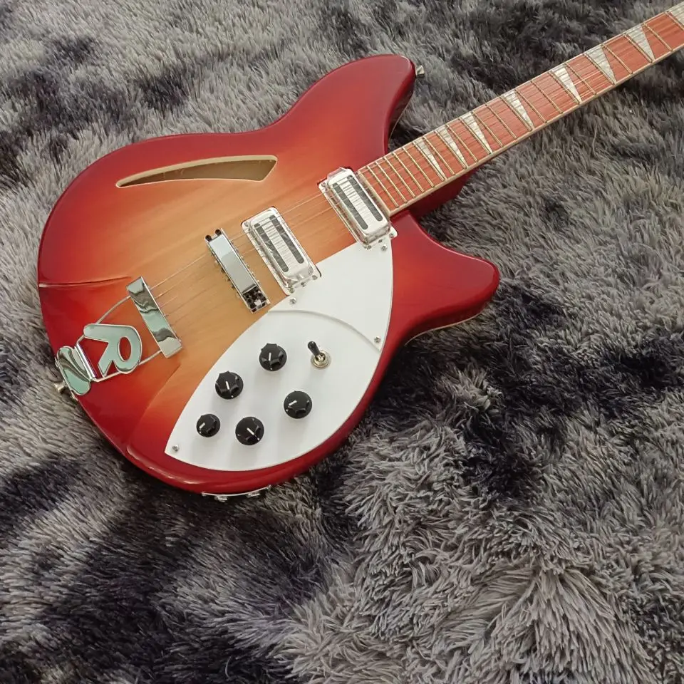 

2021!HOT! 12-string custom 360 electric guitar, color paint, bright rosewood fingerboard, half empty center, package freight