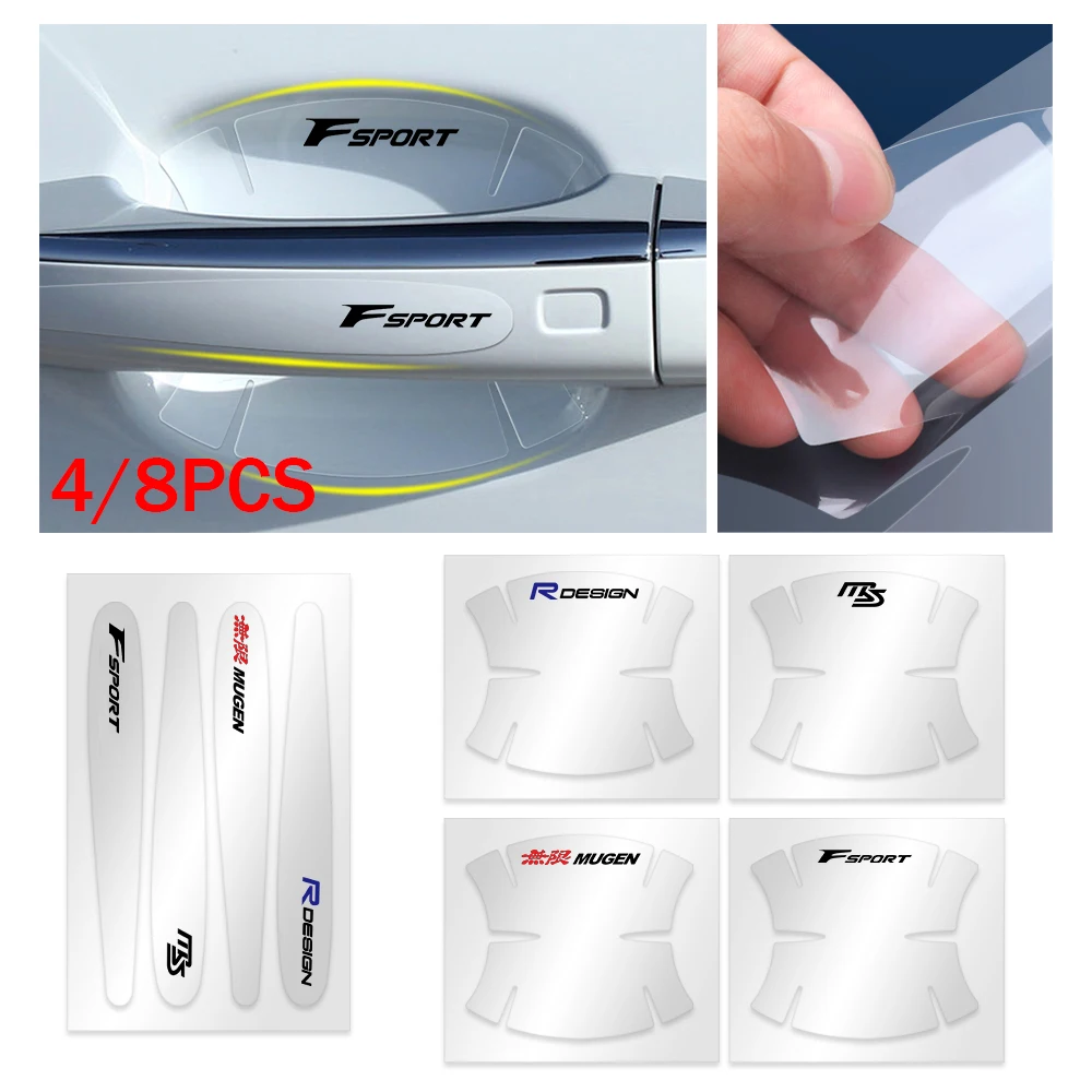 

Car Transparent Handle Door Bowl Protection Film Stickers For Volkswagen VW Golf 4 Motion MTM Blue Motion Polo CADDY R32 MK4 GTI