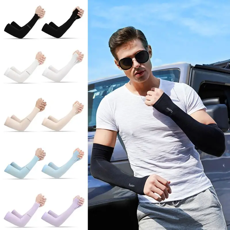 Компрессионные перчатки для мужчин и женщин с УФ защитой длинные без пальцев