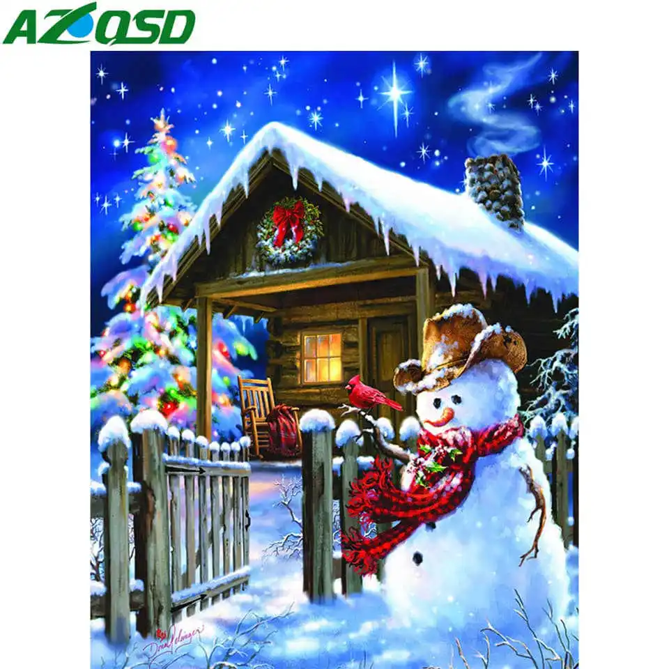 AZQSD рождество Алмазная вышивка Снеговик подарок ручной работы картина стразы