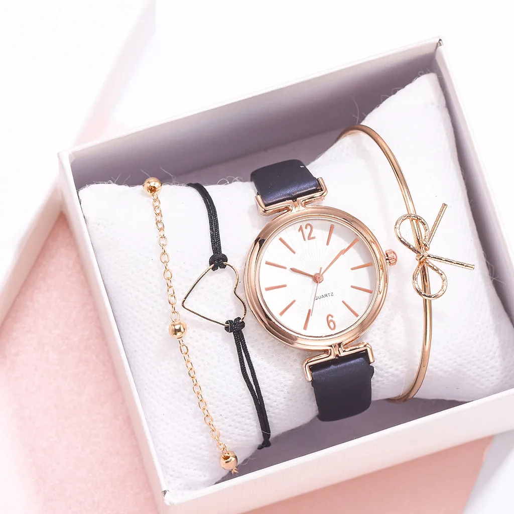 

Fashion Small And Delicate European Beauty Simple Casual Bracelet Watch Suit High Quality Waterproof Couple student Sports Clock