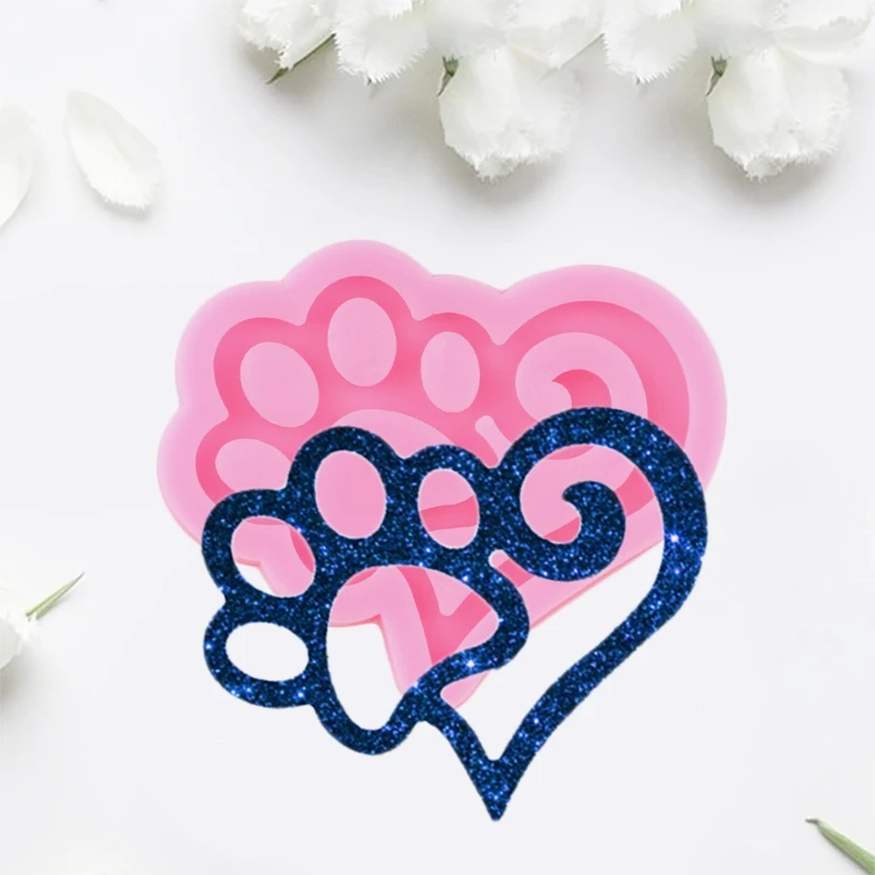 

2021 New Silicone Mold Love Cat Claw Keychain Epoxy Resin Mold DIY Keychain Pendant Jewelry for Valentine Love Gift Craft