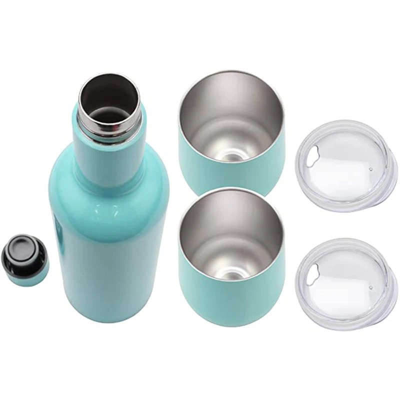 Wine Bottle Set 750ml Insulated Double Wall Stainless Steel Coffee Mug With 2pcs 12oz Tumbler and Straw Drinkware Gift | Дом и сад