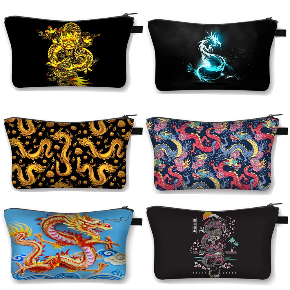 

Gothic Asian Dragon Cosmetic Bags Harajuku Toiletry Bag Girls Makeup Beauty Bag Lipstick Organizer Hip Hop Ladies Cosmetic Case