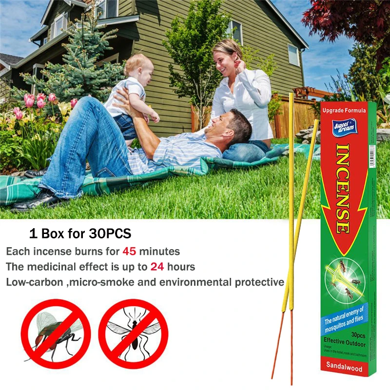 

Stick Incense For Mosquito Killer Natural Fiber Incense Anti Mosquito Repellent Incense Fly Repeller Buddha Incense 30PCS /Box