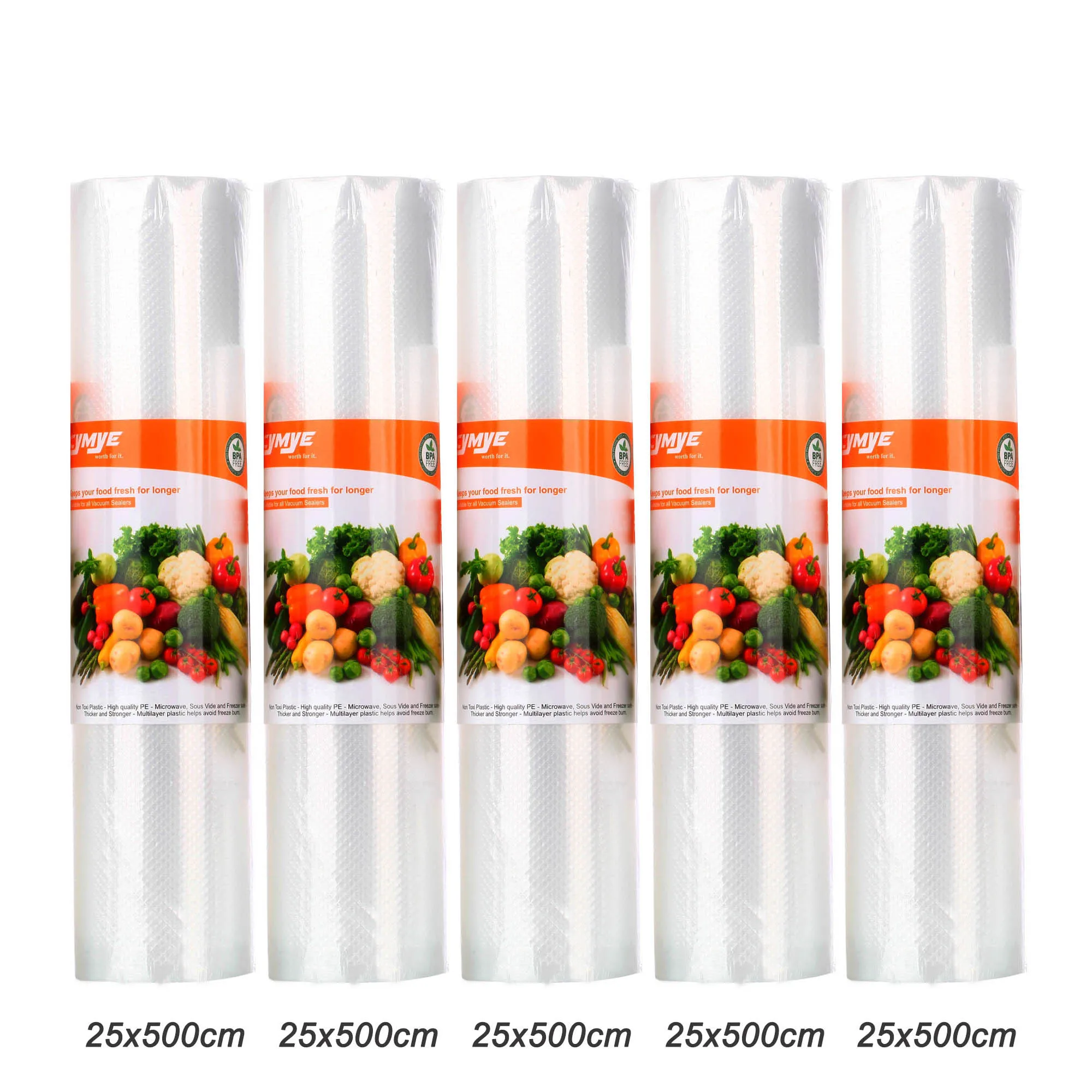 25CM 5PCS Cymye еда держатель для хранения сумки VB01 вакуумные пластиковый ролик изготовление размеров под заказ сумки для винные пробки к для сохранения свежести продуктов - Цвет: 25CM 5PCS