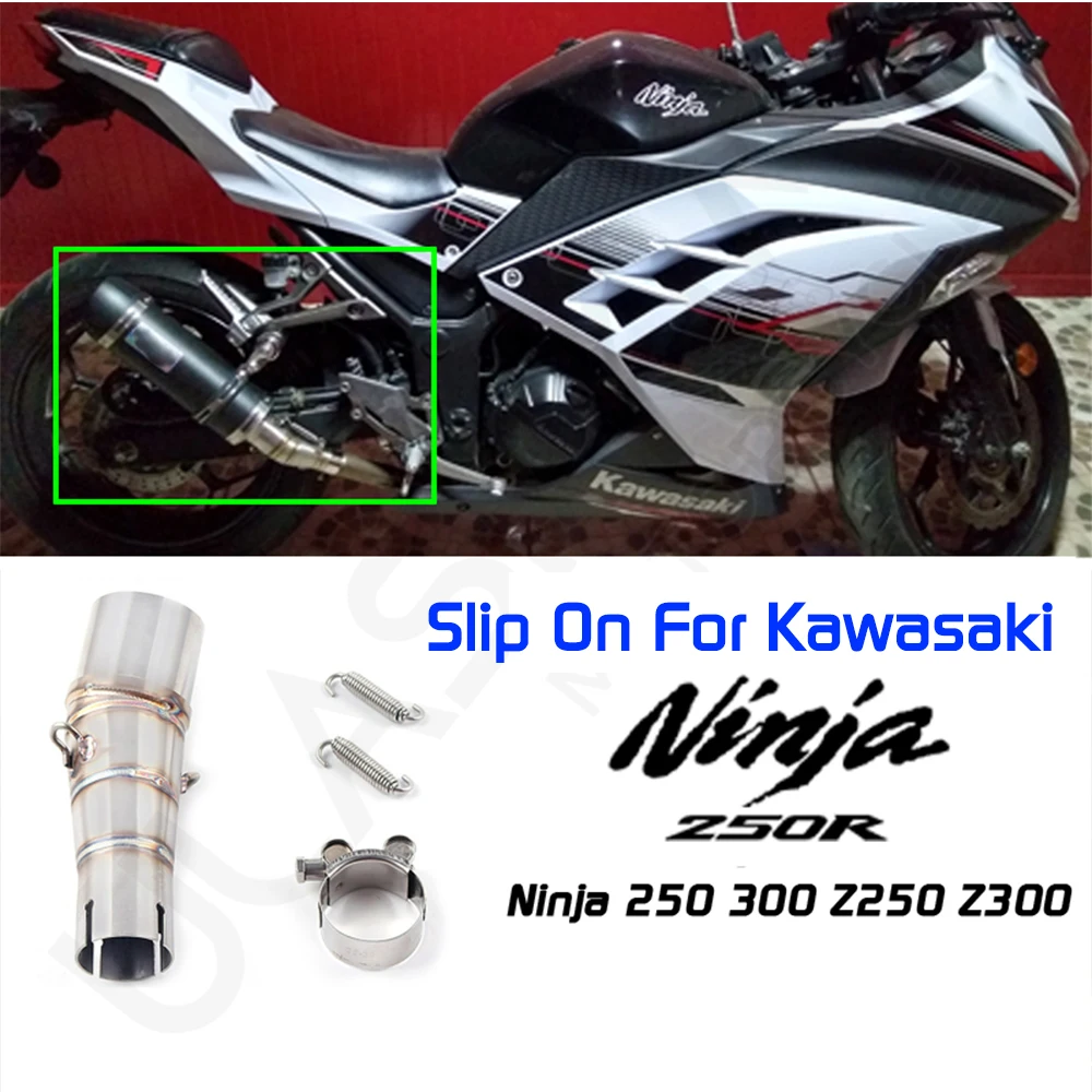 Слипоны для Kawasaki Z250 2008-2015 Ninja 300 2013-2016 250R 2008-2012 выхлопная средняя труба мотоцикла |