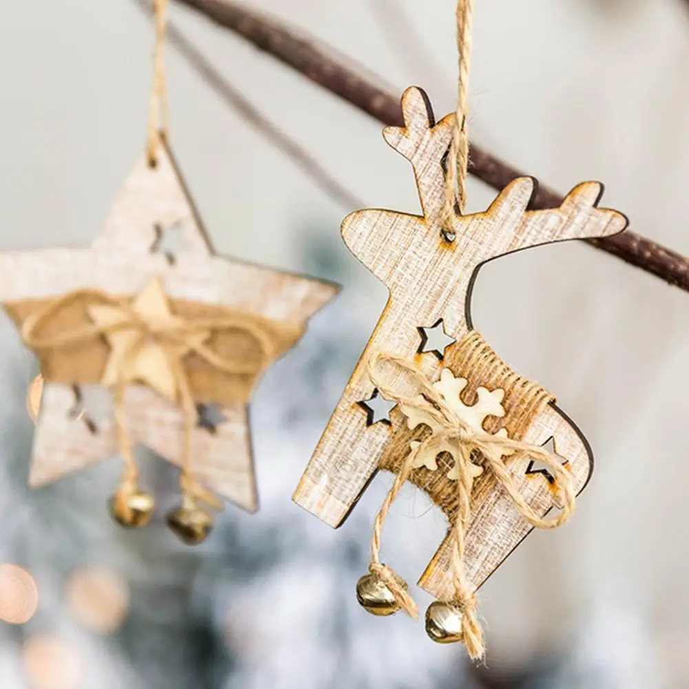 

Wooden Christmas Tree Pendant Decor Christmas Photo New Party Year Crafts Home Decor Ornament Frame Pendant Tree Christmas H2n0