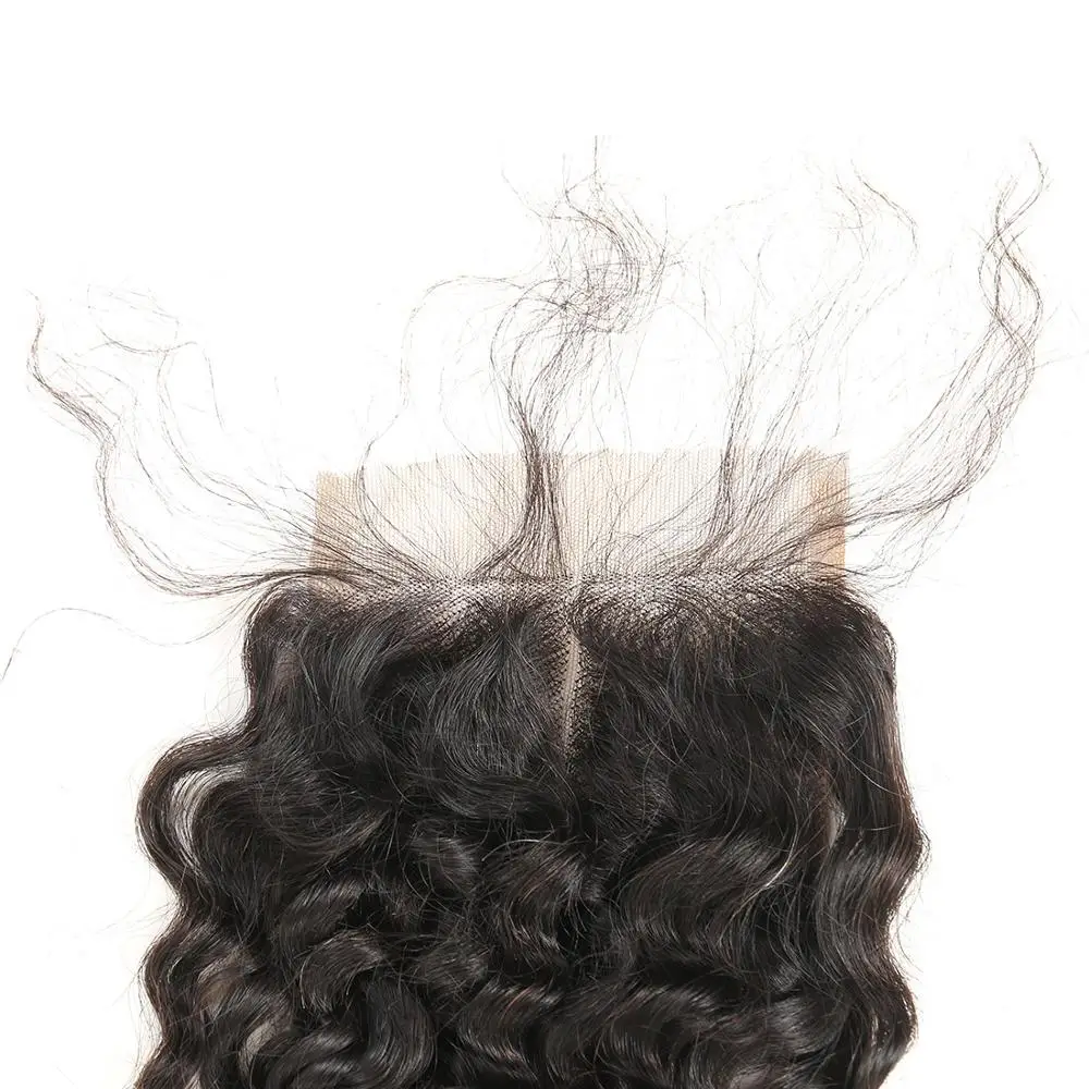 4*4 малазийские глубокие кудрявые человеческие волосы на шнуровке бесплатная