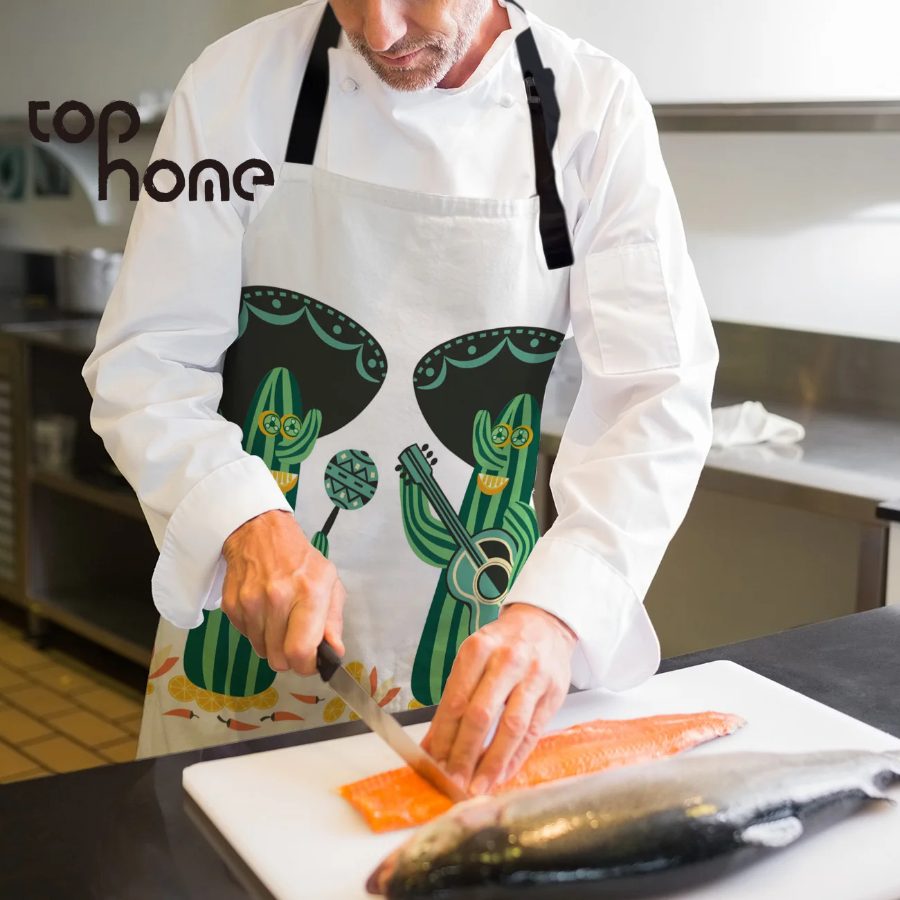 Tophome Кухонный Фартук кактус ковбой мультфильм пустыня регулируемые без рукавов