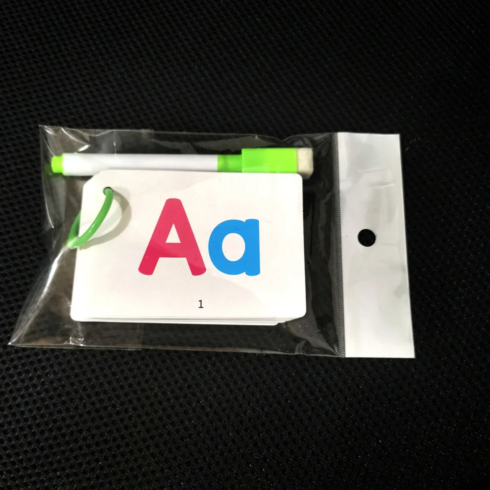 

27Pcs Children Early Education Alphabet Cards Funny English Words Cognition Memory Cards (with A Pen)