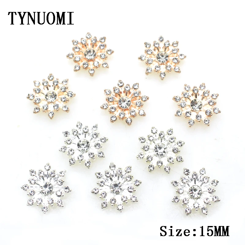 

Hot 10pcs/lot 15MM Round Rhinestone Diamond Buttons Decoration Accessories DIY Metal Alloy Sewing Craft Decoration Material