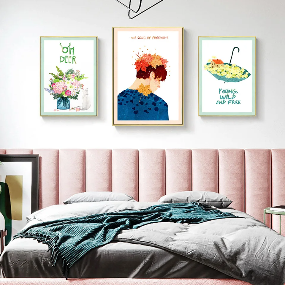 Cute Ballerina Girl Pink Balloon Picture Canvas Painting Poster And Print Wall Art Decoration For Girl's Room Home | Дом и сад