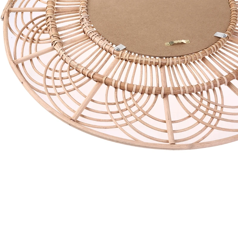 

Rattan Innovative Art Decoration Round Makeup Mirror Dressing Bedroom Bathroom Wall Hanging Mirrors Craft Photo Props
