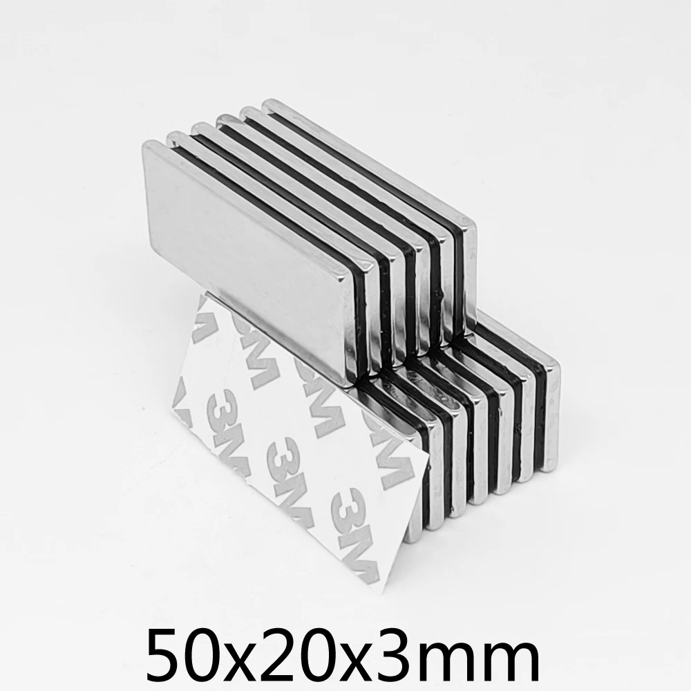 

2/5/10/15/20PCS 50x20x3mm Quadrate Strong Powerful Magnets With 3M Self - Adhesive 50*20*3 Block Permanent NdFeB Magnet 50x20x3