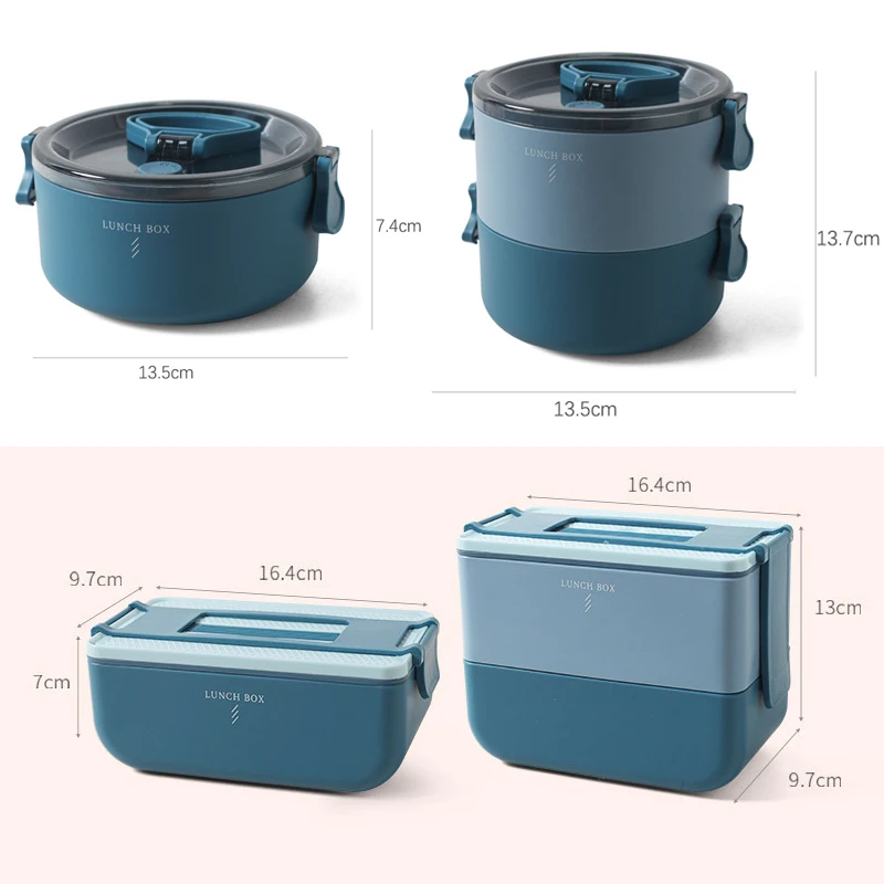 

Microwave Lunch Boxes Leakproof Food Container Compartments Portable Japanese Bento Box Tableware 800ml/1600ml R2042