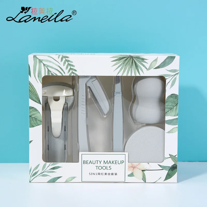 

Eye-Brow Knife Cosmetic Egg Eyelash Curler Makeup Tools Makeup Set Five-Piece A80135