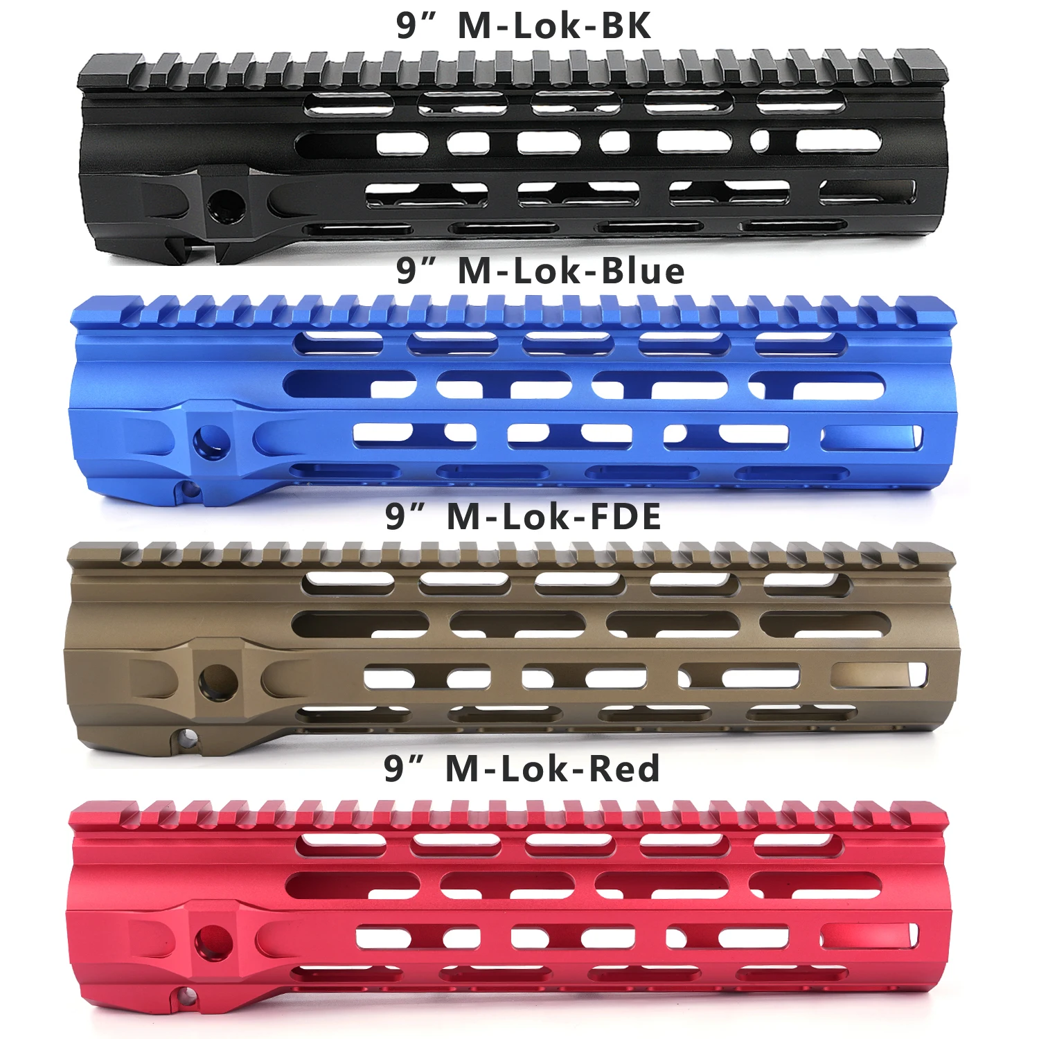 9 дюймов Гибридный mlok handguard черный/голубой/FDE/красный Бесплатная плавающий дизайн