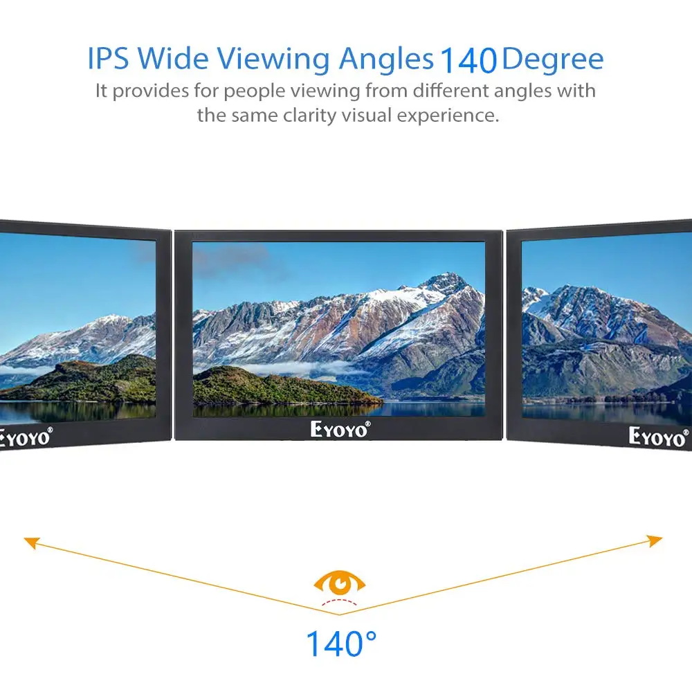 Мини монитор Eyoyo S501H IPS 5 дюйма 1024X768 HDMI VGA BNC AV USB|Монитор и дисплей для CCTV| |