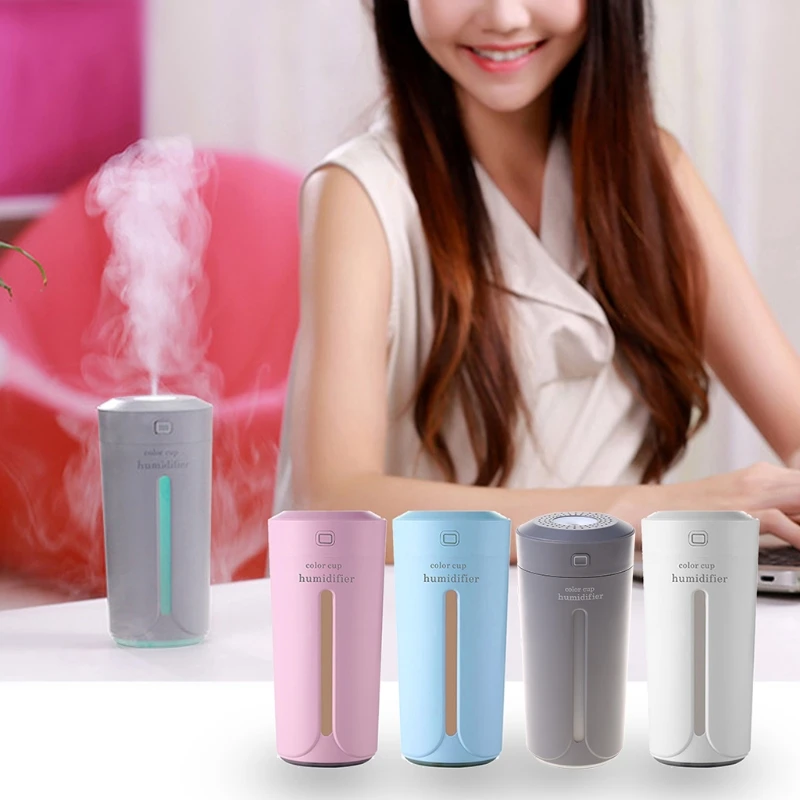 

230ml Mini USB Color Cup Air Humidifier with LED Breathing Light Nano Mist Diffuser Mute Humidification Air Purifier for N58D