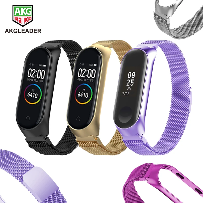 Ремешок на запястье для Xiaomi Mi Band 3 4 новейший металлический браслет смарт-часов |