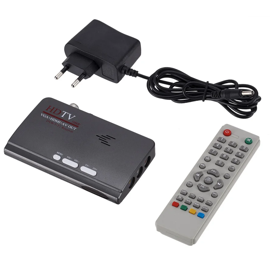 DVB-T DVB-T2 TV тюнер приемник T/T2 Box VGA AV CVBS 1080P HDMI-совместимый цифровой HD спутниковый