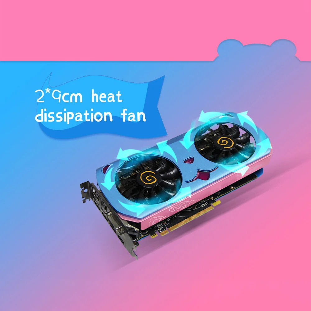 Yeston RX 580 2048SP-8GD5 MA графическая карта, видеокарта 20 8 ГБ/256bit/GDDR5 1284 МГц низкое энергопотребление GPU дыхательный свет